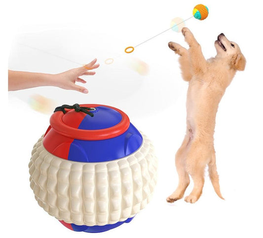 JMT-081738 Retractable Interactive Dog Training Ball with Chewing and Teeth Cleaning Features