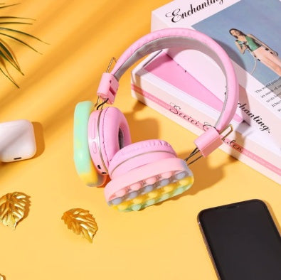 JMT-081930 Bluetooth Fidget Headphones for Kids - Stress Relief Pop Toy Headset with Comfortable Design and 18-Hour Battery Life