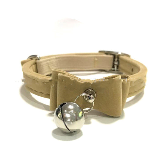 JMT-082250 Flocked Cat Collar with Bell - Adjustable 1.0x30cm Metal and Flocking Fabric