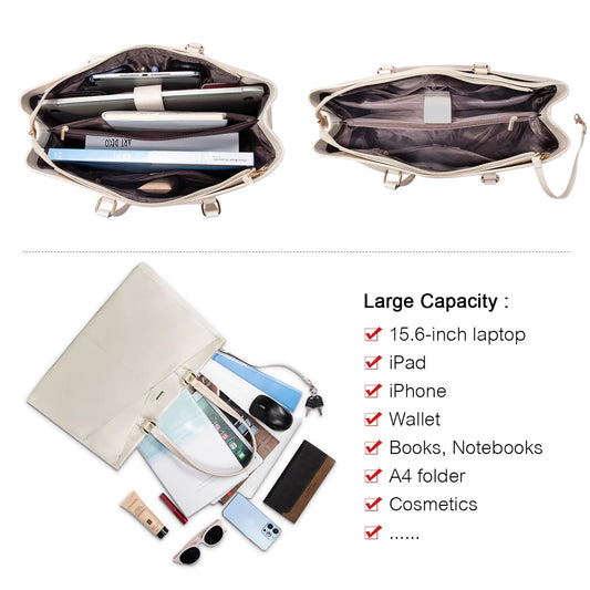 JMT-082314 Designer Women's PU Leather Tote Bag - Vintage Style Large Handbag and Briefcase