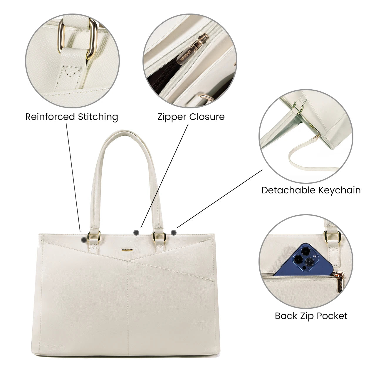 JMT-082314 Designer Women's PU Leather Tote Bag - Vintage Style Large Handbag and Briefcase