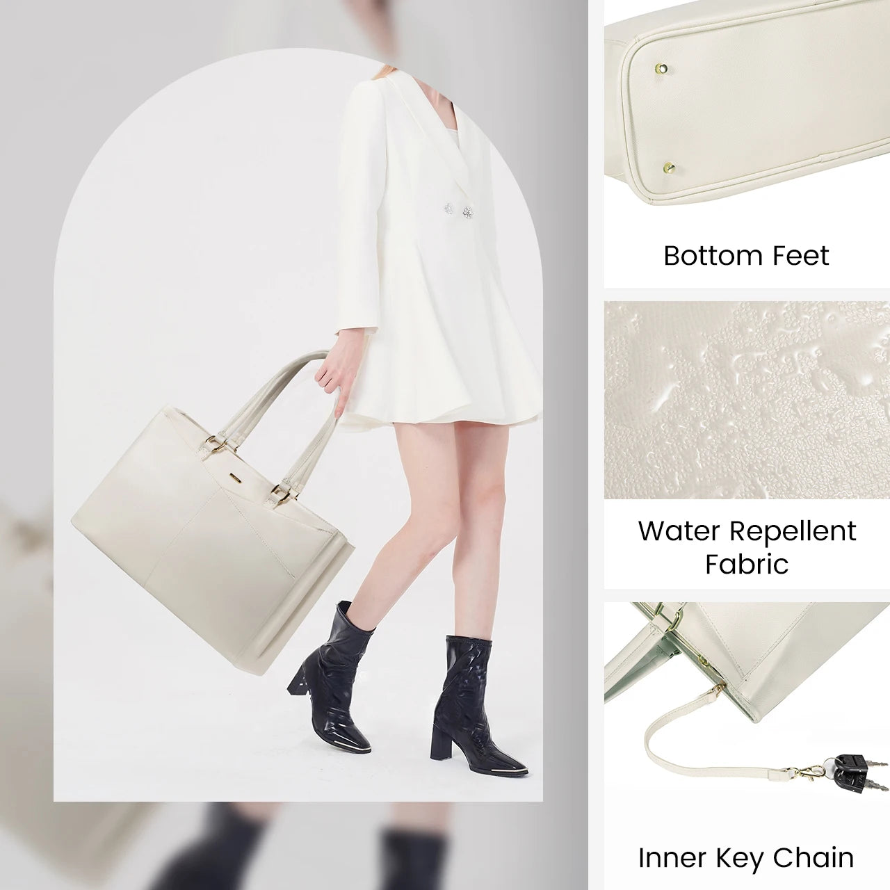 JMT-082314 Designer Women's PU Leather Tote Bag - Vintage Style Large Handbag and Briefcase