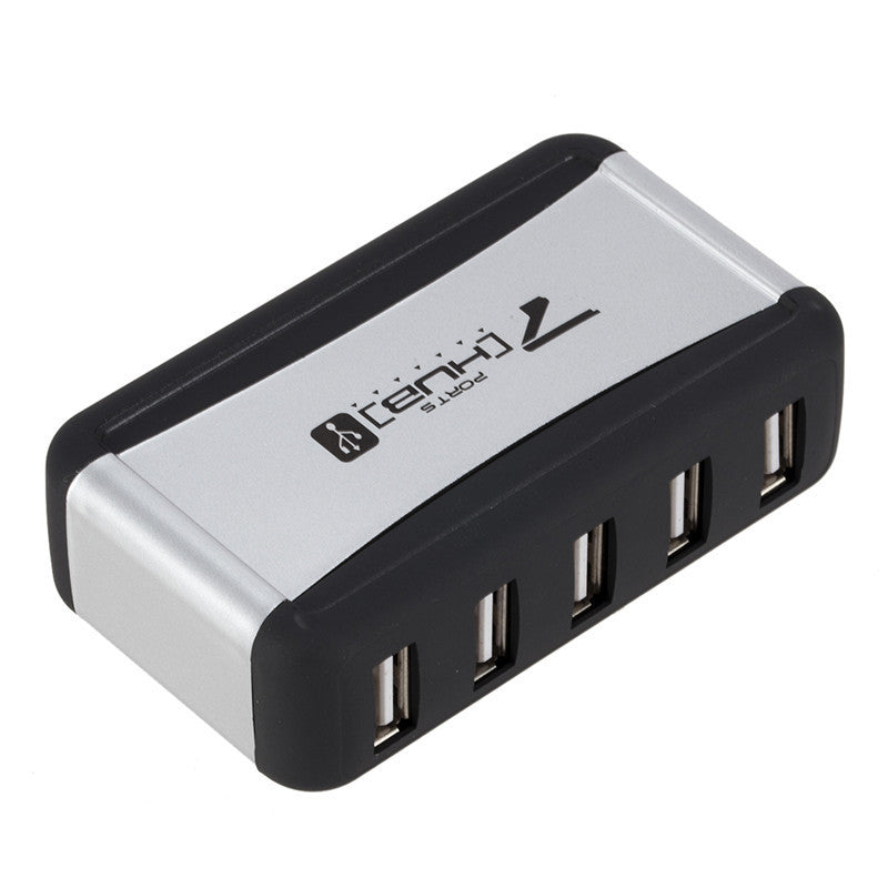 JMT-082762 7-Port USB 2.0 Hub with AC Adapter and Vertical Bracket for Seamless Device Connection