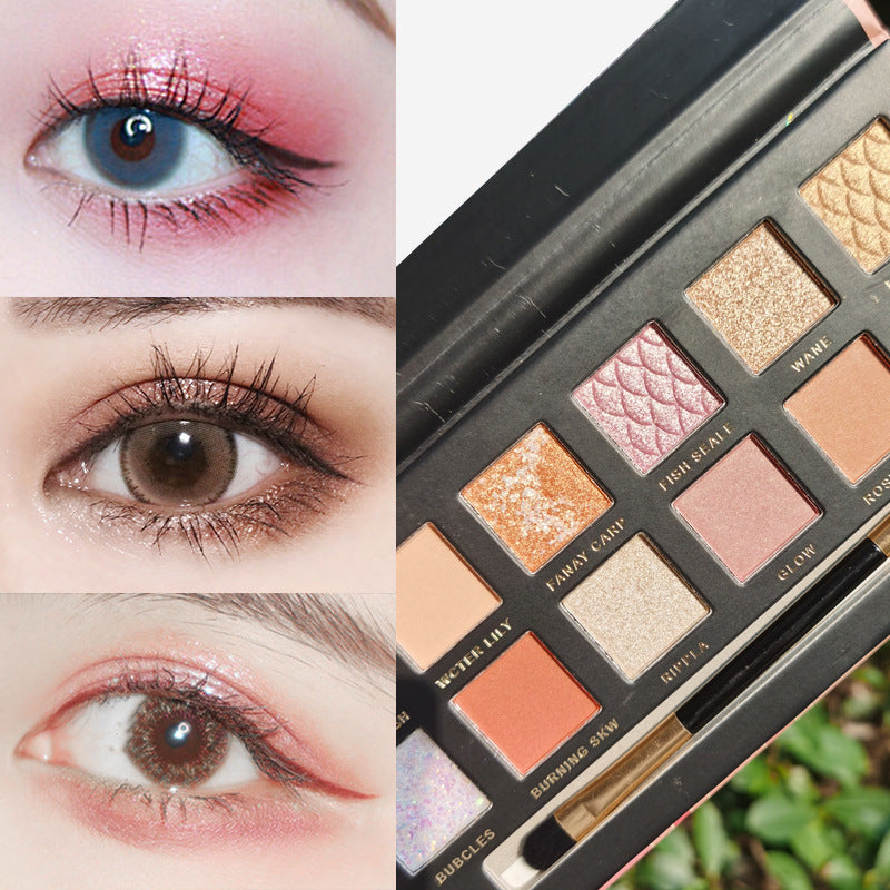 JMT-083018 12-Color Pearl Sequin Eyeshadow Palette for Creative Makeup Looks