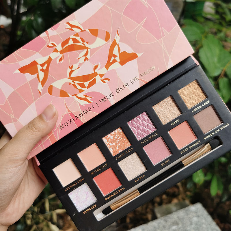 JMT-083018 12-Color Pearl Sequin Eyeshadow Palette for Creative Makeup Looks