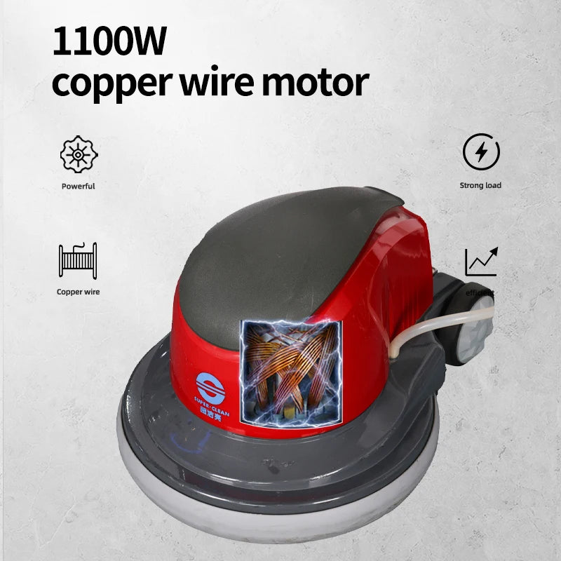 JMT-083210 1100W Multi-Functional Floor Scrubber and Burnishing Machine with Butterfly Handle for Effective Floor and Carpet Cleaning