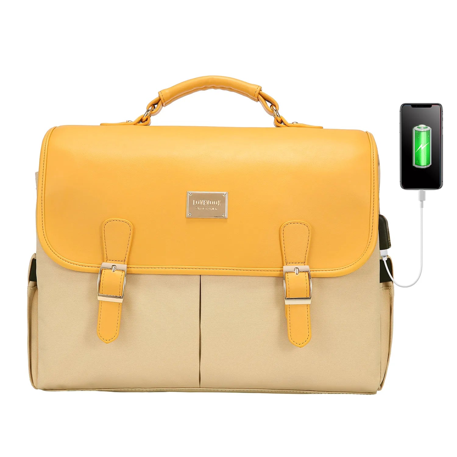 JMT-083402 Waterproof Crossbody Laptop Briefcase with USB Port for Office and Travel