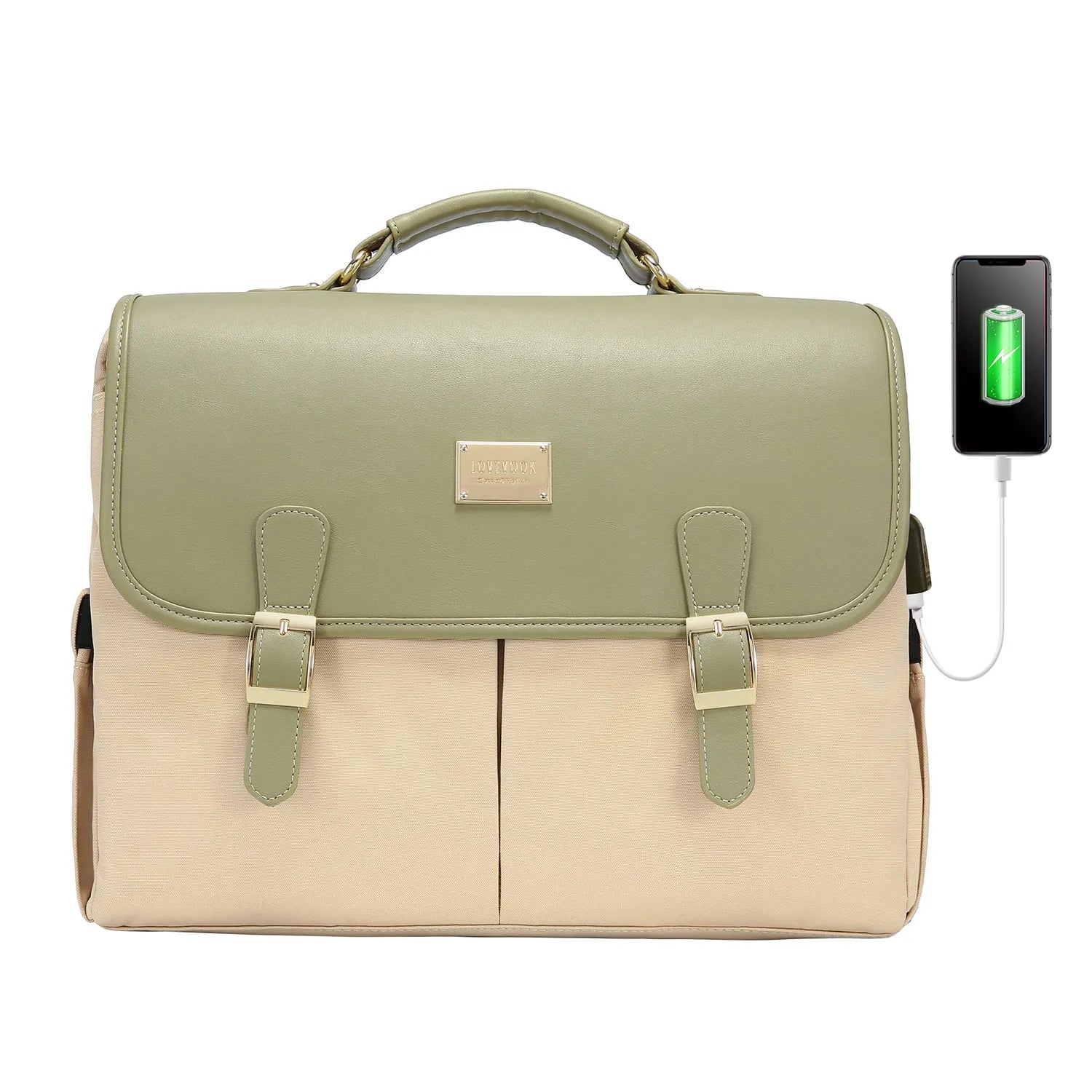JMT-083402 Waterproof Crossbody Laptop Briefcase with USB Port for Office and Travel