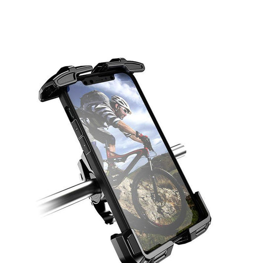 JMT-083594 Universal Aluminum Alloy Mobile Phone Holder for Cars, Motorcycles, and Bicycles - Creative Push-Pull Design