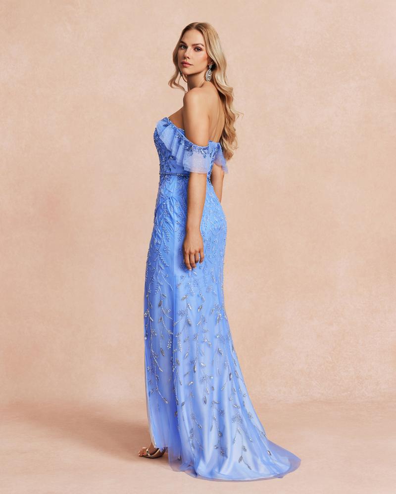 JMT-083978 Classic Blue Evening Gown for Women - Style SH0089