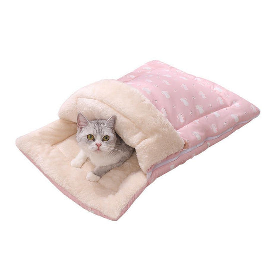 JMT-084042 Multi-Season Pet Sleeping Bag with Detachable Mat and Foldable Design for Cats and Dogs