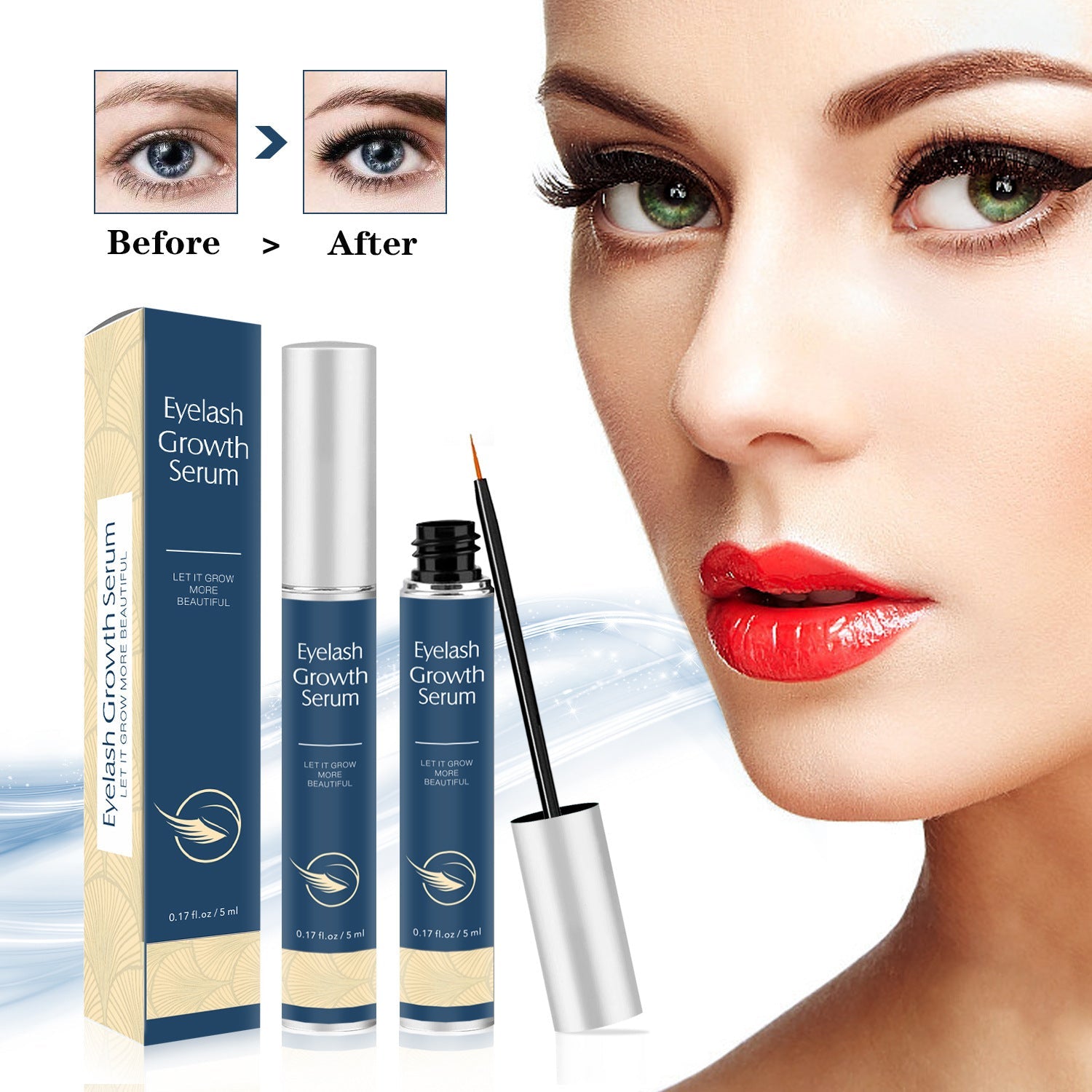 JMT-084170 Thick Curly Eyebrows Nourishing Mascara - Transparent Formula, 5ml Black & 5ml Blue
