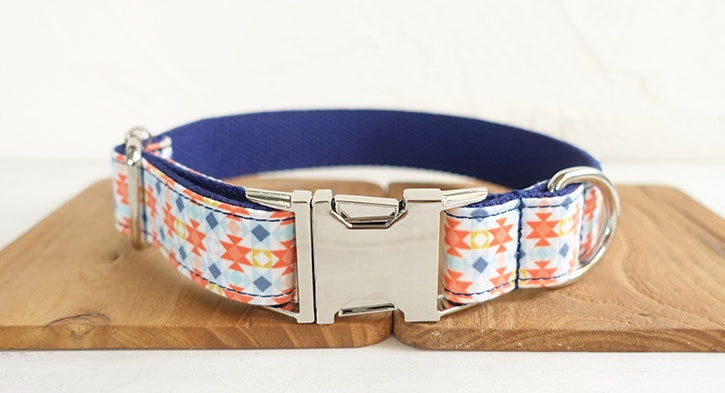 JMT-084234 Durable Polyester Pet Collar and Traction Rope Set in Orange Lantern