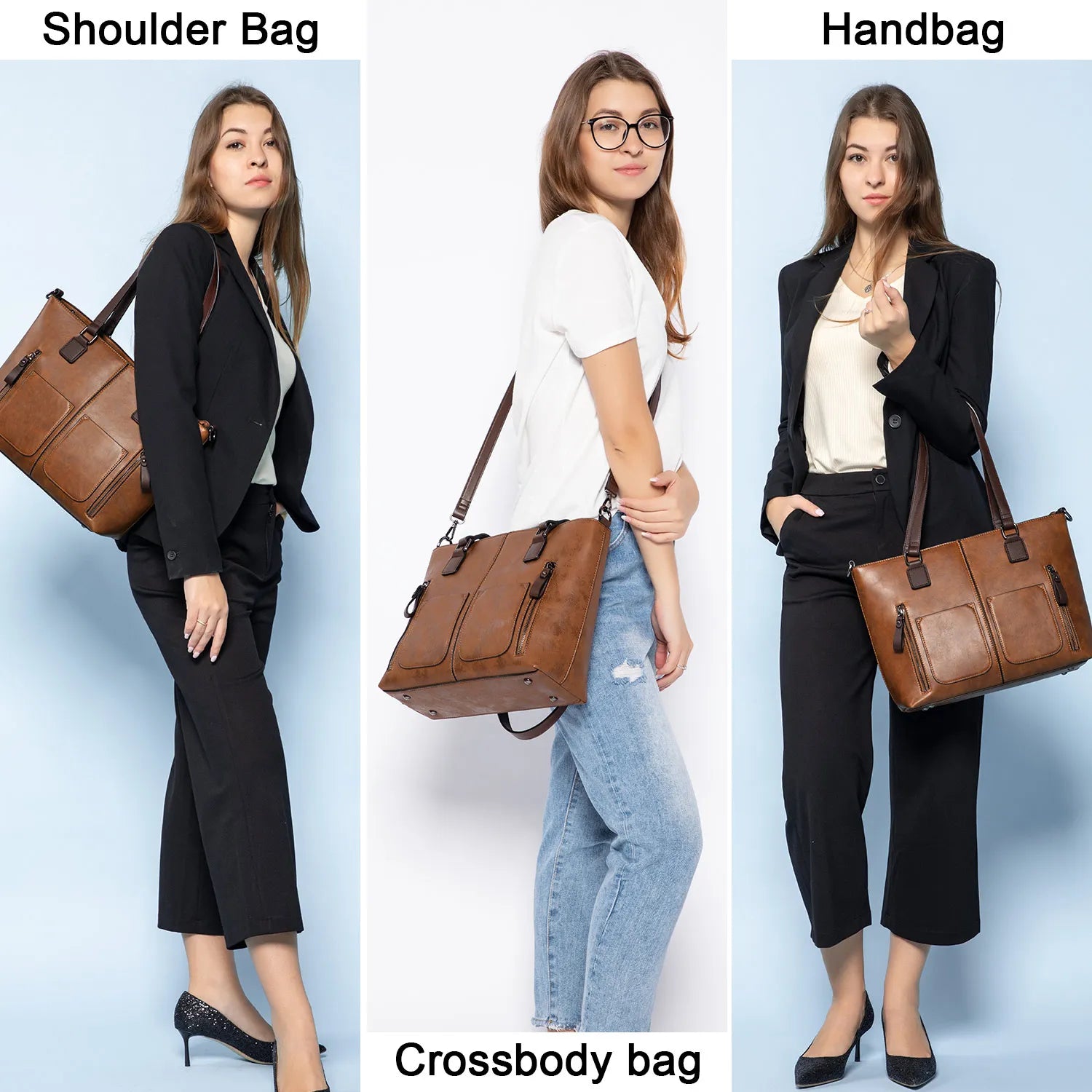 JMT-084554 Premium 13.3 Inch Women's Laptop Shoulder Bag - Chic Large Capacity Business Handbag for Office Use
