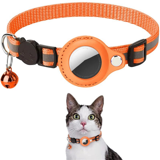 JMT-084554 Reflective Pet Collar with Bell and Airtag Holder - Available in Multiple Colors