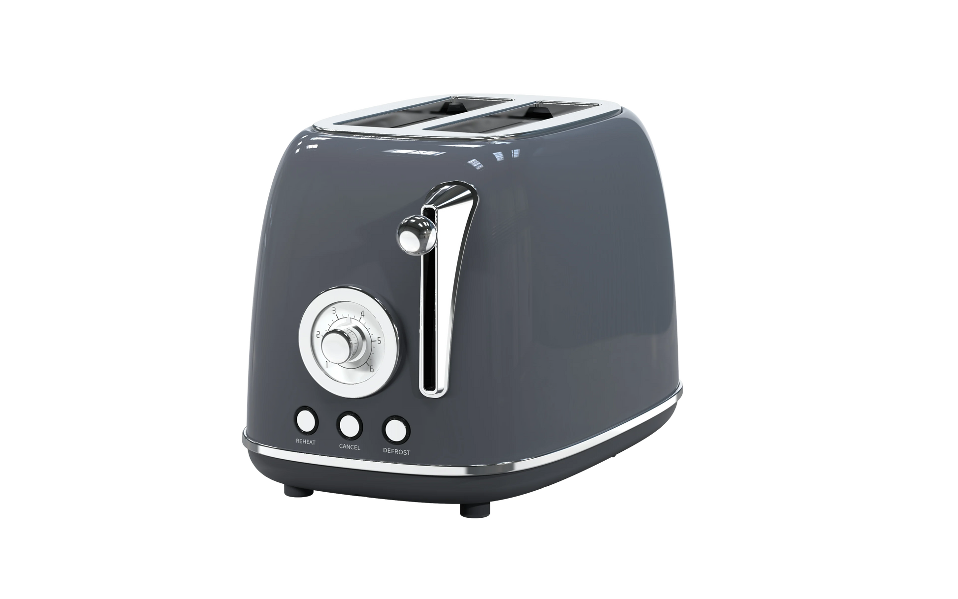 JMT-084554 Stainless Steel Retro 2-Slice Toaster with 6 Browning Settings and Electroplating Base