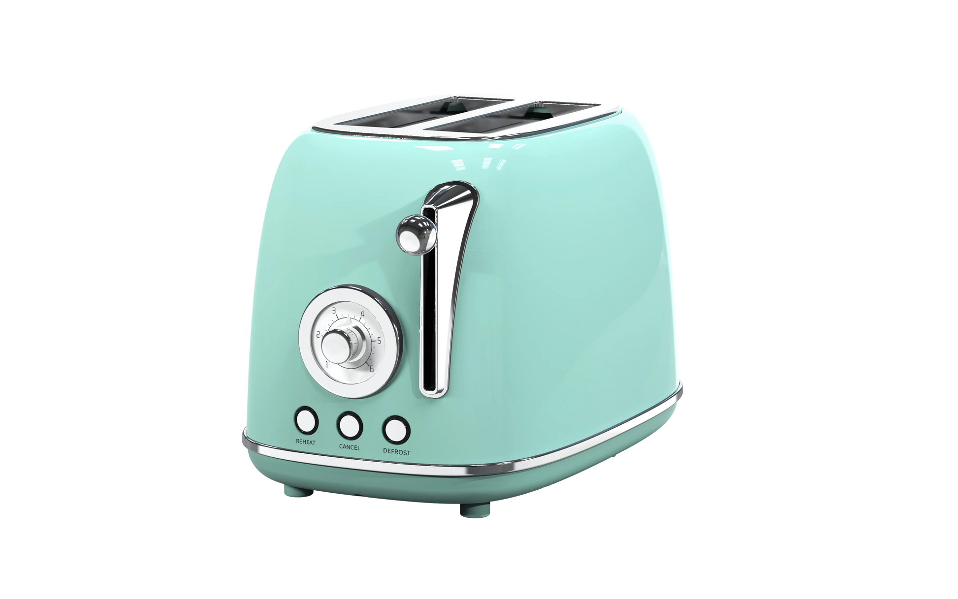 JMT-084554 Stainless Steel Retro 2-Slice Toaster with 6 Browning Settings and Electroplating Base