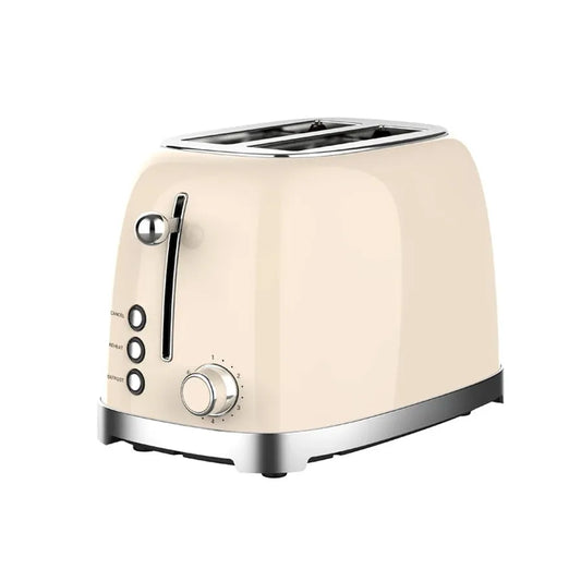 JMT-084554 Stainless Steel Retro 2-Slice Toaster with 6 Browning Settings and Electroplating Base