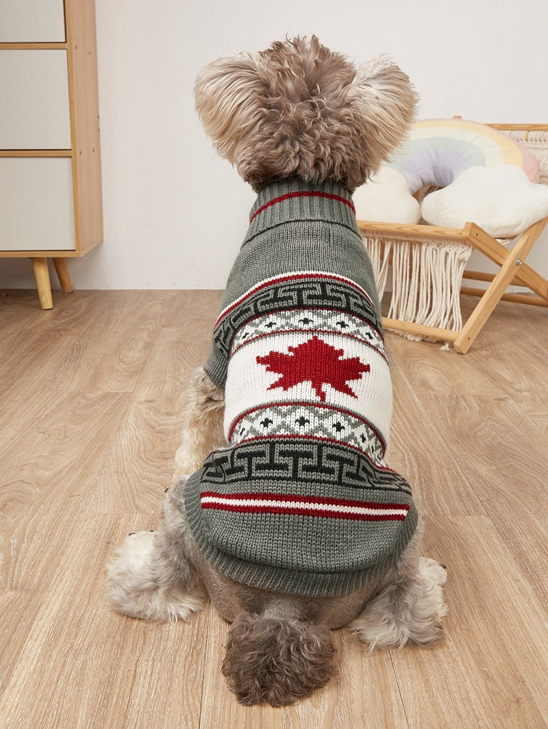 JMT-084810 Knitted Gray Deer Sweater for Pets in Various Sizes