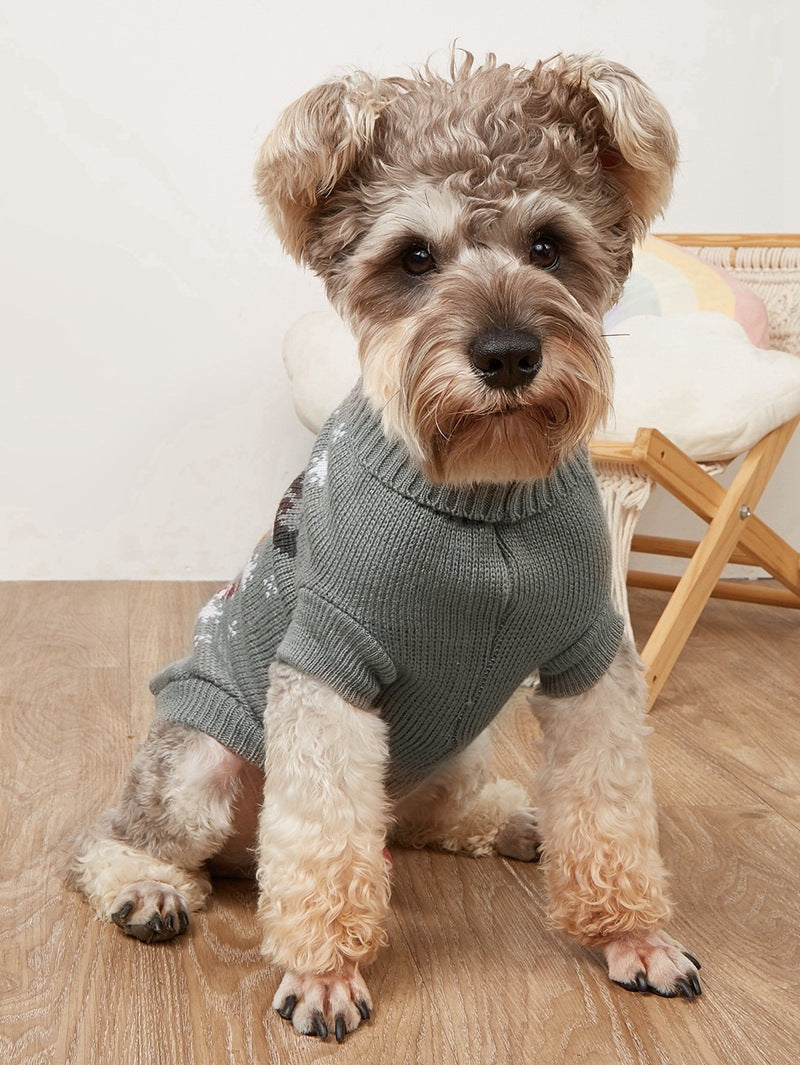 JMT-084810 Knitted Gray Deer Sweater for Pets in Various Sizes