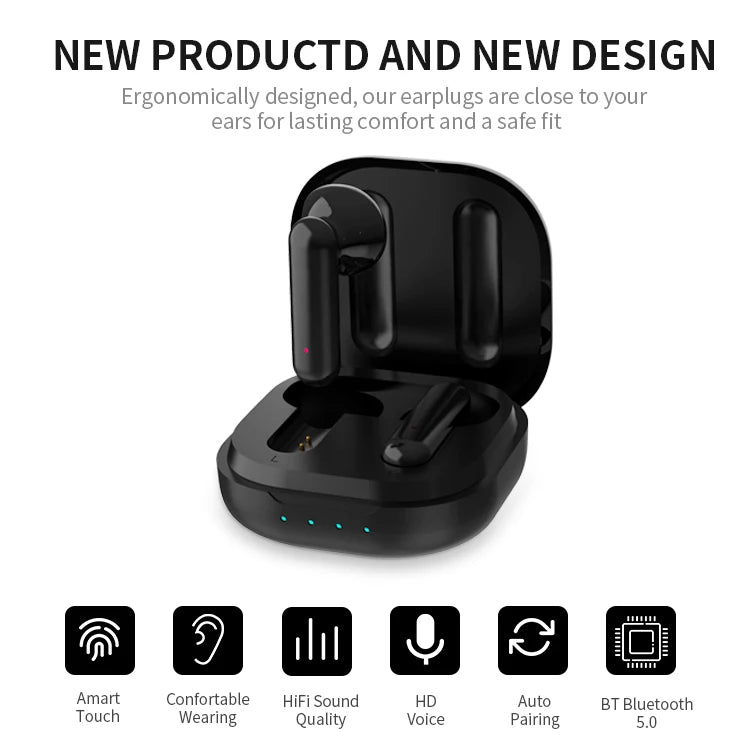 JMT-085706 Waterproof Sports Stereo Wireless Headset for Running and Active Lifestyles - Black TWS Earbuds