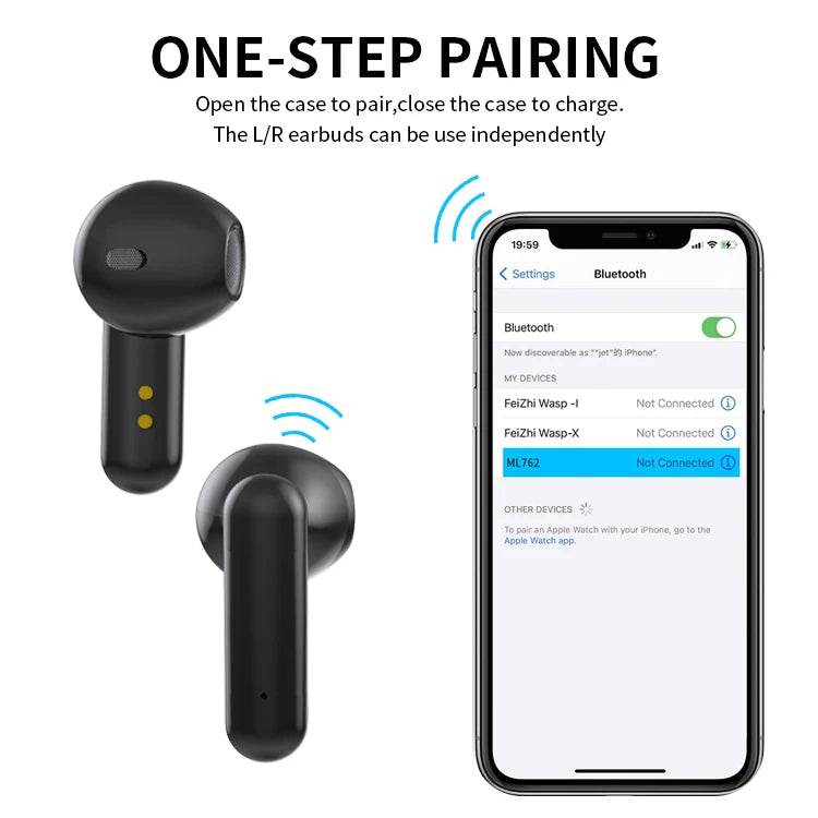 JMT-085706 Waterproof Sports Stereo Wireless Headset for Running and Active Lifestyles - Black TWS Earbuds