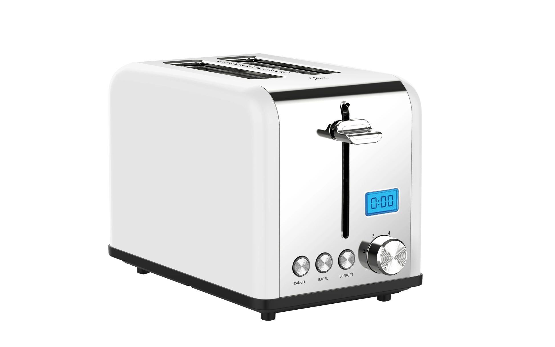 JMT-085834 Stainless Steel Electric Toaster with LCD Display for 2 Slices - Modern Design