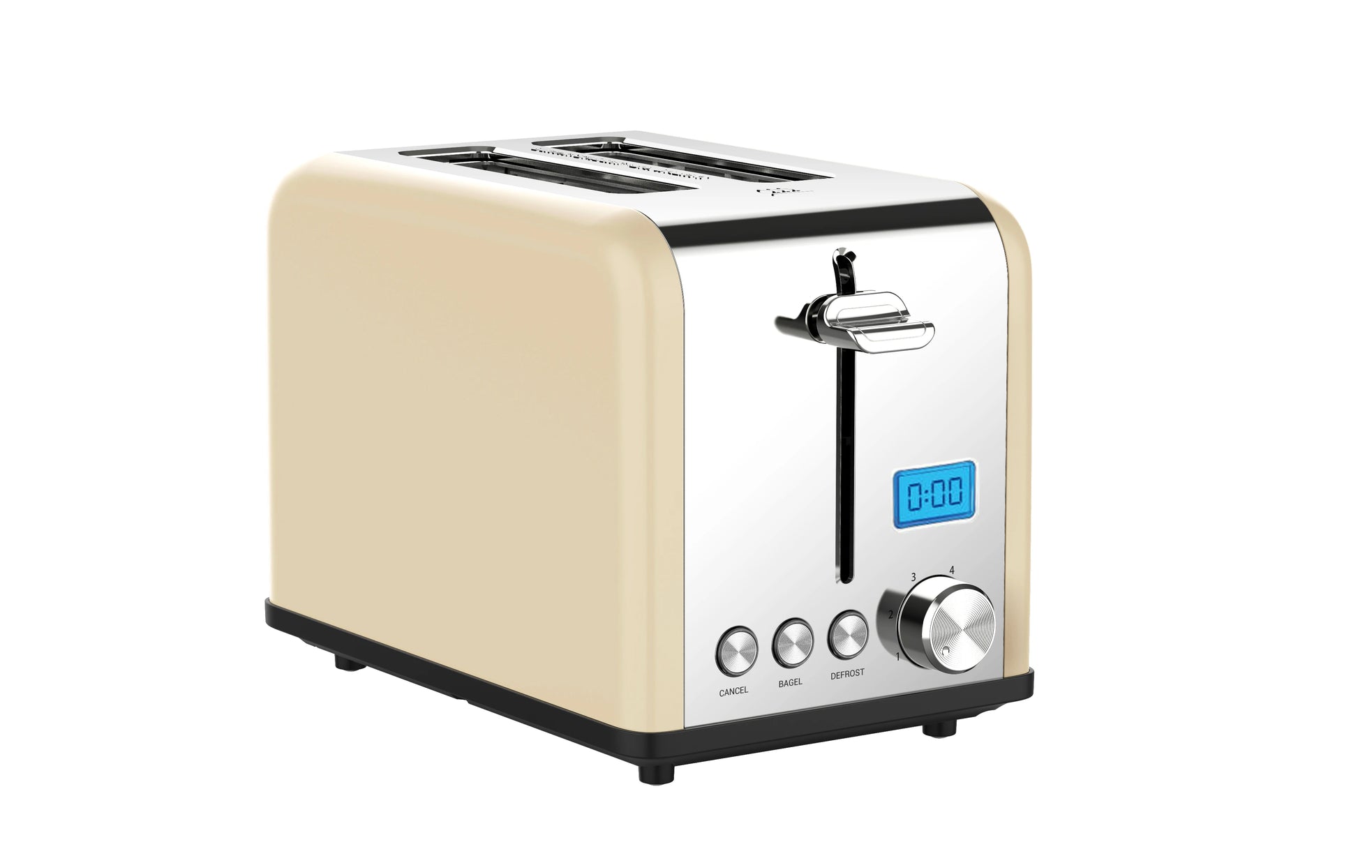 JMT-085834 Stainless Steel Electric Toaster with LCD Display for 2 Slices - Modern Design
