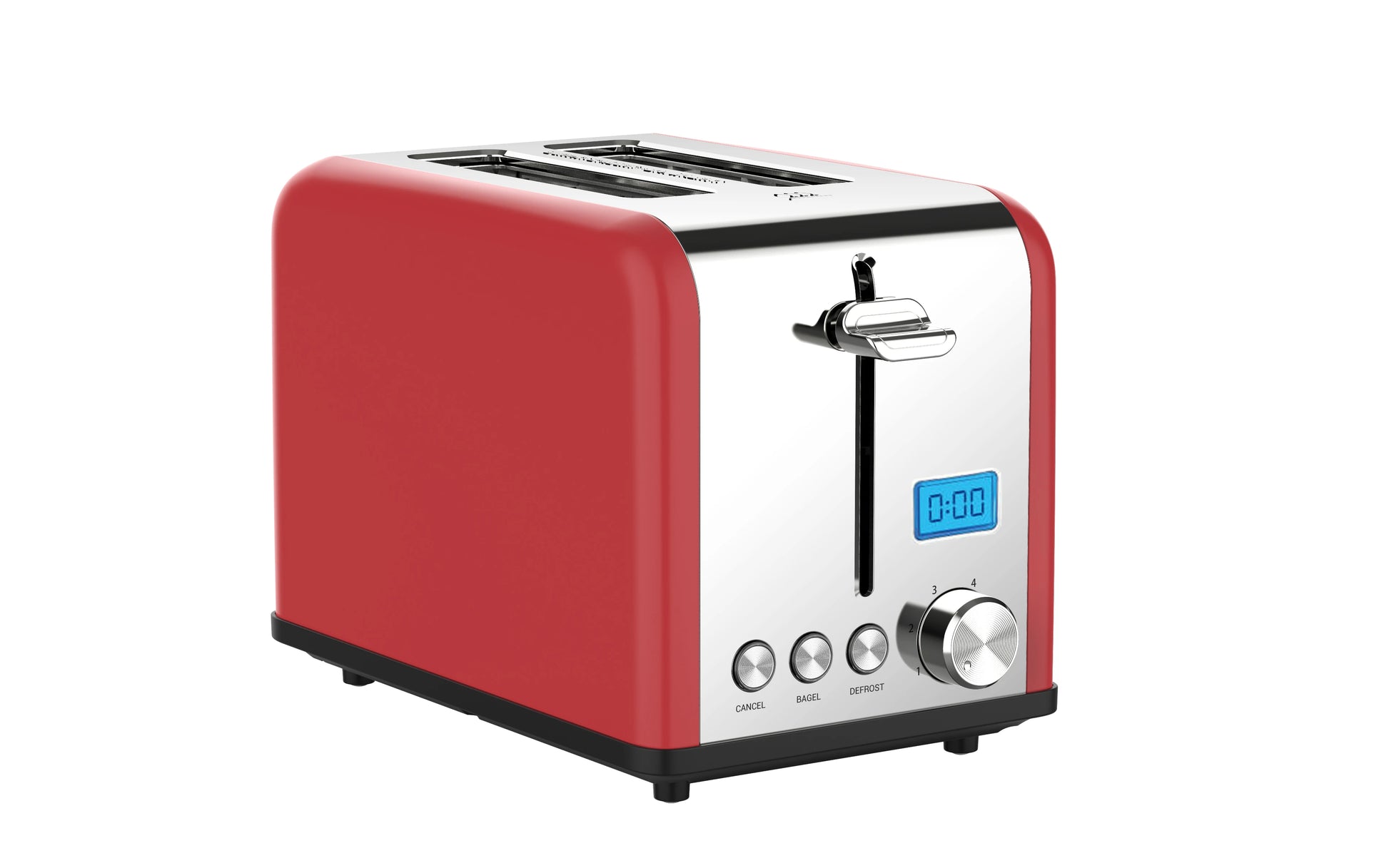 JMT-085834 Stainless Steel Electric Toaster with LCD Display for 2 Slices - Modern Design