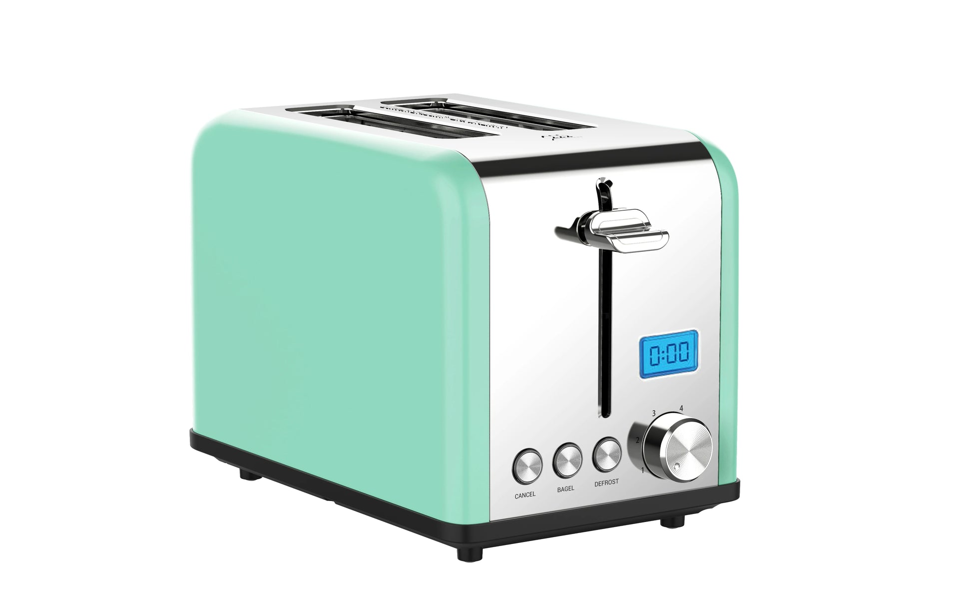 JMT-085834 Stainless Steel Electric Toaster with LCD Display for 2 Slices - Modern Design