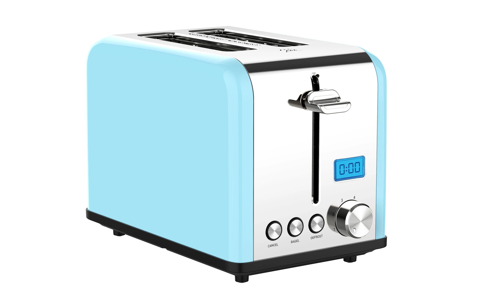 JMT-085834 Stainless Steel Electric Toaster with LCD Display for 2 Slices - Modern Design
