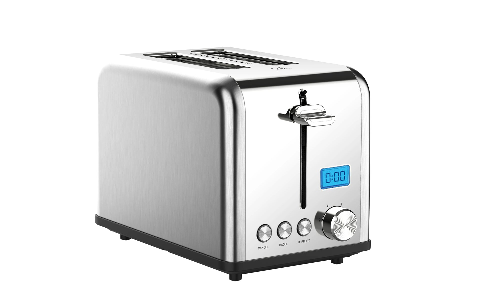 JMT-085834 Stainless Steel Electric Toaster with LCD Display for 2 Slices - Modern Design