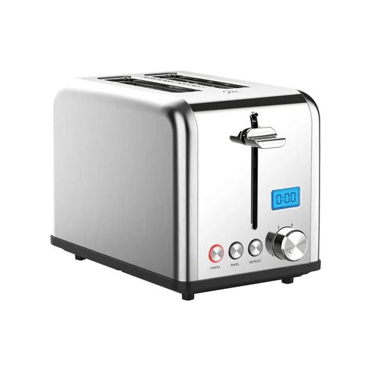 JMT-085834 Stainless Steel Electric Toaster with LCD Display for 2 Slices - Modern Design