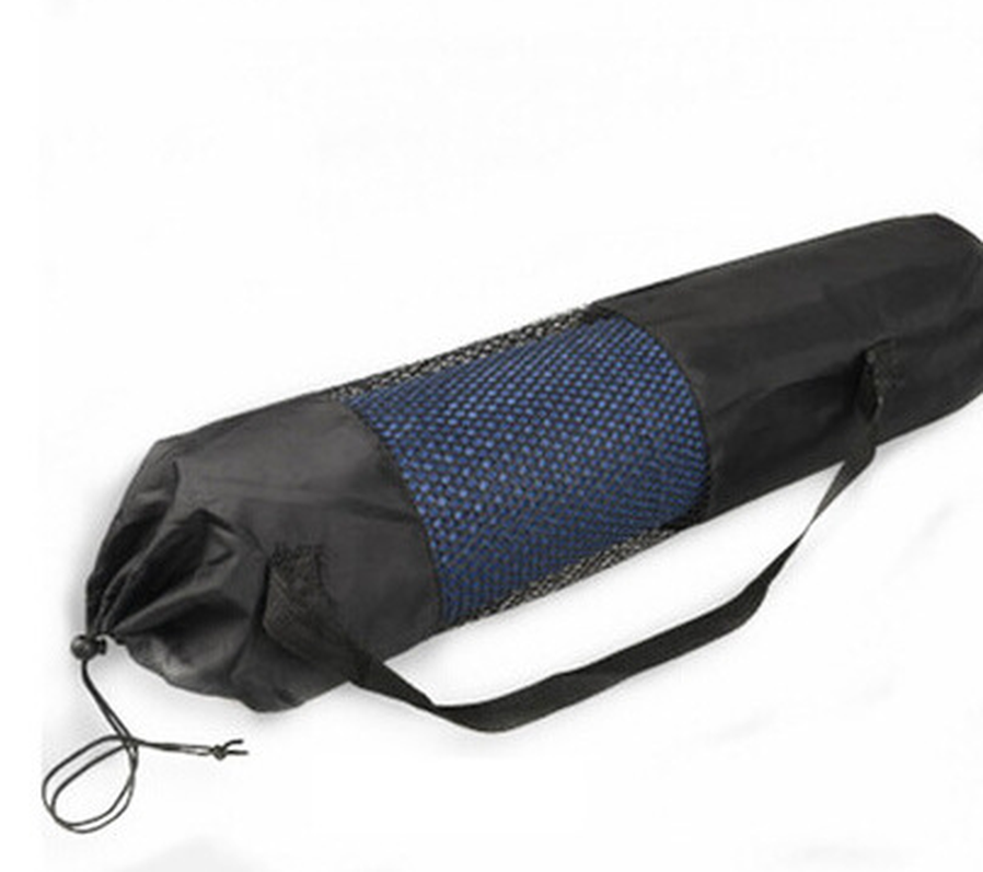 JMT-085962 Black Mesh Yoga Bag – Portable Nylon Pilates Carrier with Adjustable Strap, Washable and Ideal for Yoga Essentials (Mat Not Included)