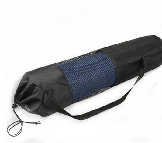 JMT-085962 Black Mesh Yoga Bag – Portable Nylon Pilates Carrier with Adjustable Strap, Washable and Ideal for Yoga Essentials (Mat Not Included)