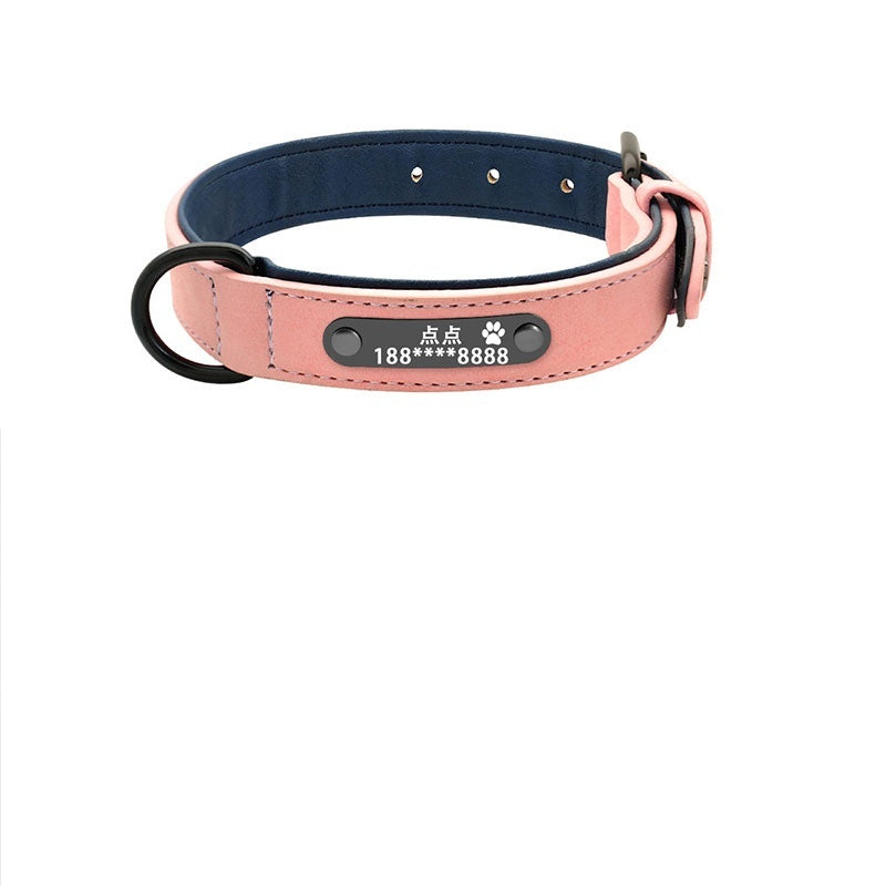 JMT-086218 Customizable Microfiber Leather and Genuine Leather Dog Collars for Small to Large Dogs