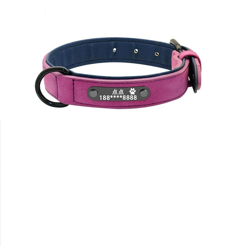 JMT-086218 Customizable Microfiber Leather and Genuine Leather Dog Collars for Small to Large Dogs