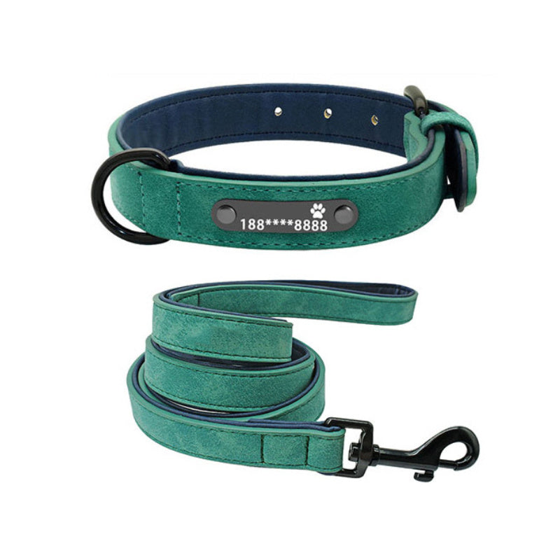 JMT-086218 Customizable Microfiber Leather and Genuine Leather Dog Collars for Small to Large Dogs