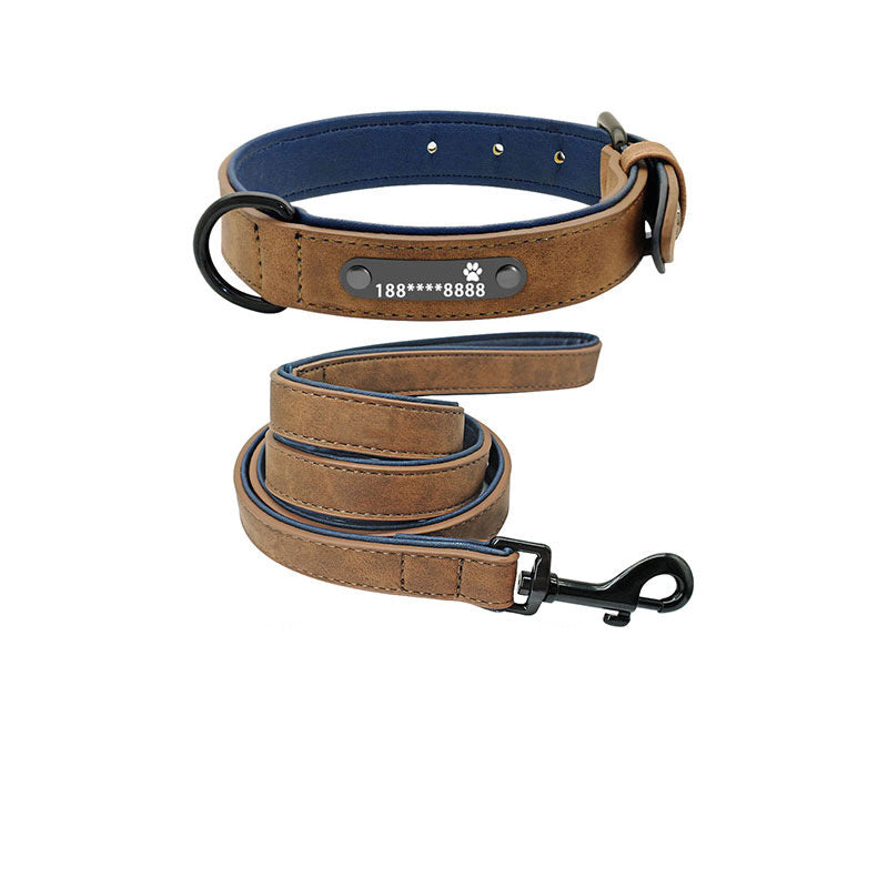 JMT-086218 Customizable Microfiber Leather and Genuine Leather Dog Collars for Small to Large Dogs