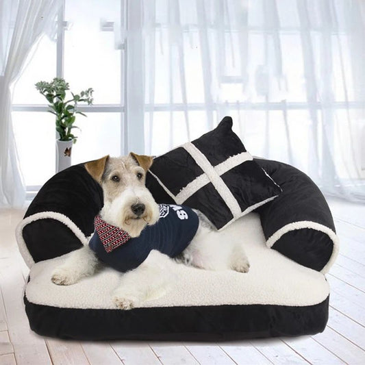 JMT-086346 Classic England Style Soft Pet Bed for Small and Medium Dogs and Cats - Winter Warm Sleeping Sofa Nest