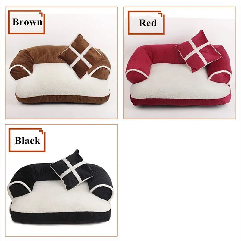 JMT-086346 Classic England Style Soft Pet Bed for Small and Medium Dogs and Cats - Winter Warm Sleeping Sofa Nest