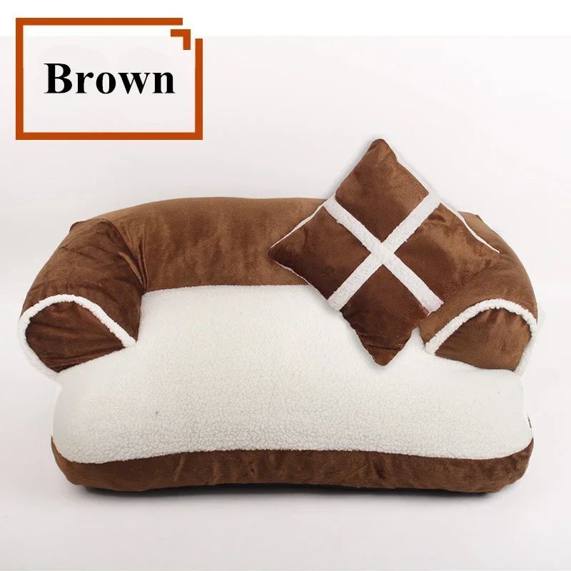 JMT-086346 Classic England Style Soft Pet Bed for Small and Medium Dogs and Cats - Winter Warm Sleeping Sofa Nest