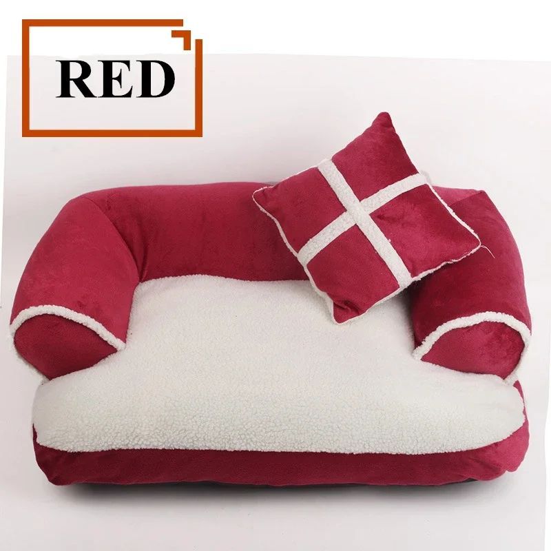 JMT-086346 Classic England Style Soft Pet Bed for Small and Medium Dogs and Cats - Winter Warm Sleeping Sofa Nest