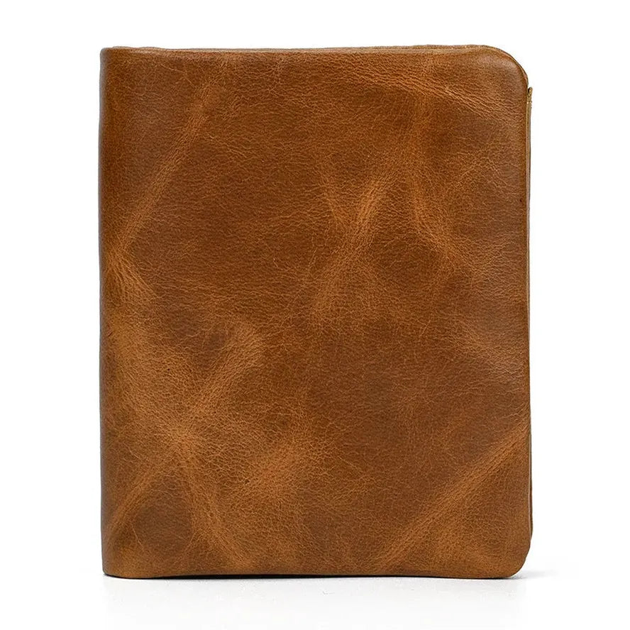JMT-086410 Retro Men's Leather Wallet with Multi-Card Slots and Change Compartment in Brown/Blue/Coffee