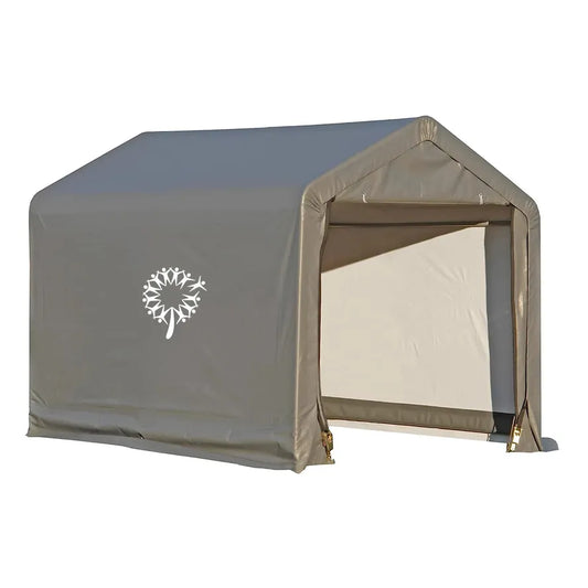 JMT-086666 Portable Waterproof Steel Frame Garage Storage Shed with Reusable Anchors