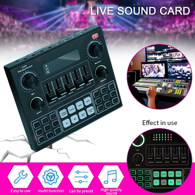 JMT-086858 Professional USB Recording Microphone with Sound Card for Livestream Broadcasting