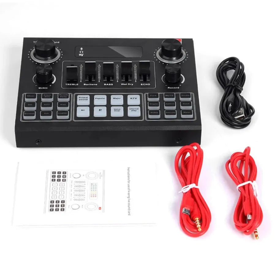 JMT-086858 Professional USB Recording Microphone with Sound Card for Livestream Broadcasting