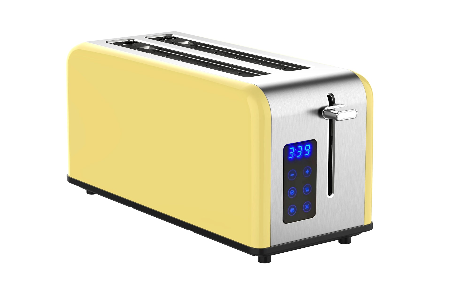 JMT-086986 Stainless Steel Retro 4-Slice Long Slot Toaster with Adjustable Settings