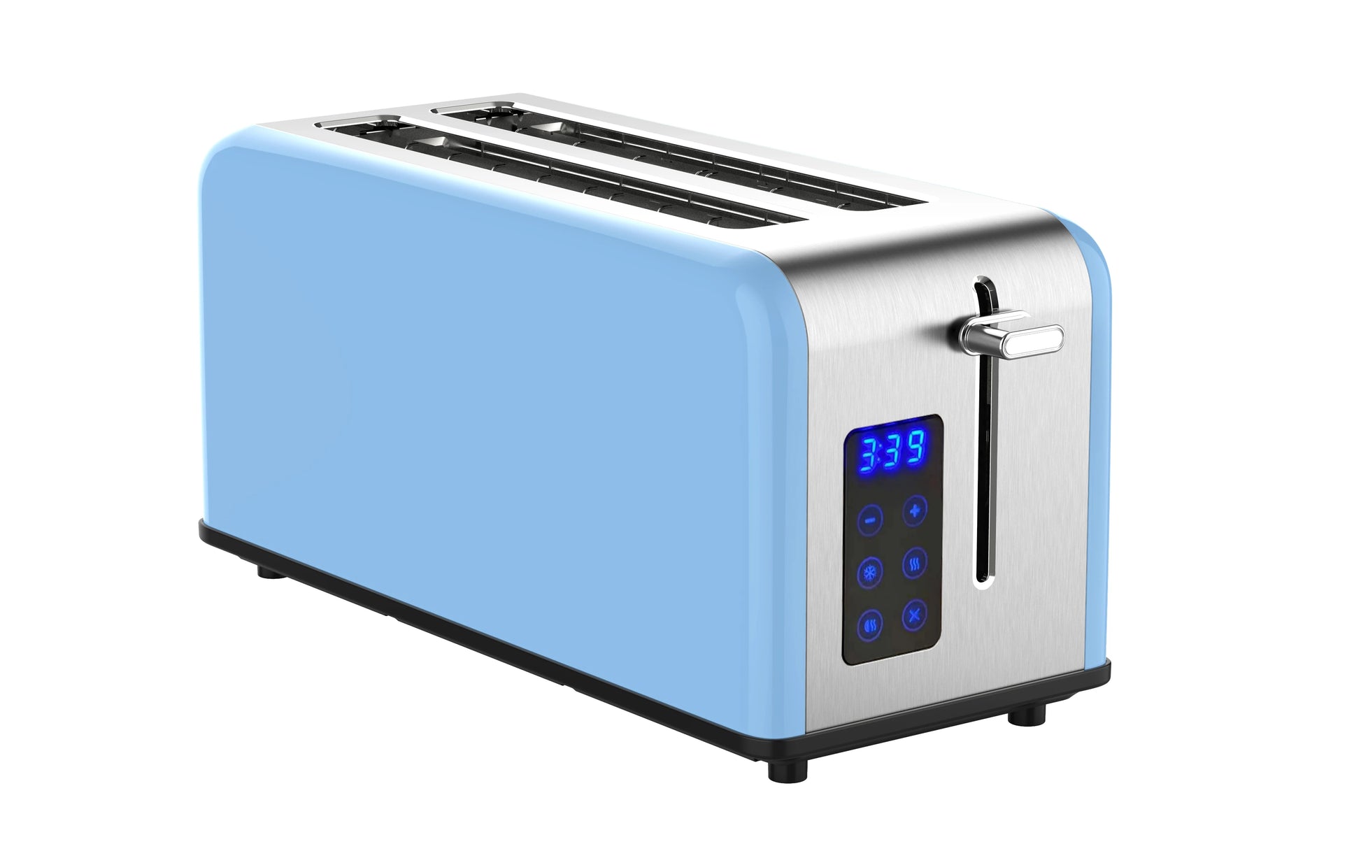 JMT-086986 Stainless Steel Retro 4-Slice Long Slot Toaster with Adjustable Settings