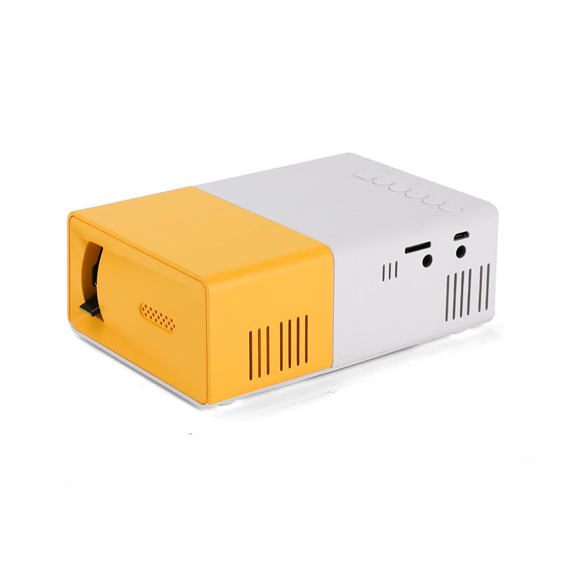 JMT-087370 Mini Portable Projector YG300 - 1080p HD Resolution, Compact Design in Yellow, Blue, and Black